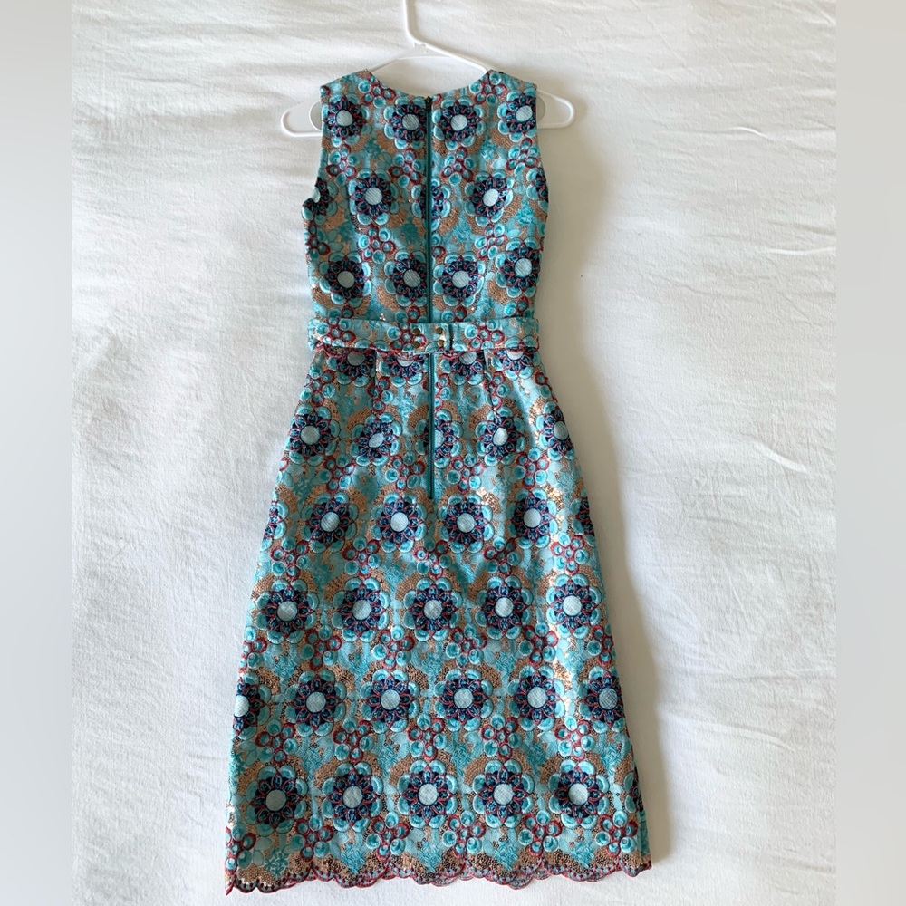 Manoush Turquoise Red Gold Sequin Cocktail Dress - Picture 2 of 4